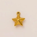 Macro detail of 3D gold star pendant with polished finish and integrated bail connector - Star Pendant