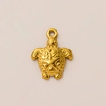 Golden sea turtle pendant with starfish pattern, 18K gold plated stainless steel - Tortoise Pendant