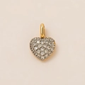 Exquisite 18K gold plated heart pendant with pavé set clear cubic zirconia stones - Zirconia Heart Pendant