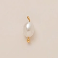 Elegant white baroque pearl pendant charm with 18K gold plated hardware for jewelry - Pearl Pendant