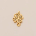Exquisite 18K gold-plated four-leaf clover pendant with sparkling pave-set cubic zirconia - Clover Pendant