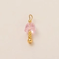 Pink faceted crystal pendant with 18K gold plated beads for jewelry making - Pink Crystal Bell Pendant