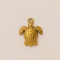Goldener Schildkröten-Anhänger aus 18K vergoldetem Edelstahl mit feinem Panzermuster - Schildkröte Anhänger