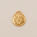 Round 18K gold-plated lion head relief pendant with textured mane details - Lion Pendant