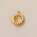 18K gold-plated sun-shaped pendant featuring a textured center and radiant sunburst rays - Sun Charm