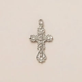 Elegant silver-plated hollow cross pendant with sparkling zircon crystals for necklaces - Steel Cross Pendant