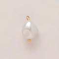 Detail of baroque irregular pearl pendant with 18K gold plated hook for DIY jewelry - Baroque Irregular Artificial Pearl (Pendant Only) / White