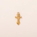 Close-up of a 18K gold plated dagger sword pendant with detailed spiral handle - Sword Pendant