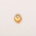 Matte 18K vergulde hartvormige hanger met ring voor DIY-sieraden maken - Harthanger