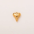 Gepolijste 18K vergulde hart hanger met artistieke textuur en een ronde hanger oog - Liefdeshart Hanger