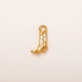 Gouden cowboylaars hanger met witte emaille details en 18K goudvergulde afwerking - Witte Patroon Laarzen Hanger