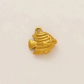 Macro detail of a 18k gold plated stainless steel tropical fish pendant accessory - Small Fish Pendant