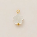 Detailed view of ocean-themed flower shell pendant with 18k gold plated metal accents - Five-petal Flower Pendant