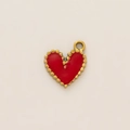 18k gold plated stainless steel red enamel heart pendant jewelry charm for necklaces - Red Heart Pendant