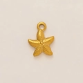 Close-up of 18k gold starfish pendant with textured grain surface for DIY jewelry - Star Pendant
