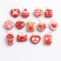 DIY Valentine resin charms set with 18K gold-plated loops in diverse romantic designs - Bunny Heart Pendant