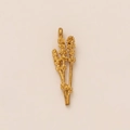 Weizenhalm-Anhänger aus 18K vergoldetem Edelstahl mit einer strukturierten Mattierung - Lavender Pendant Only (Without Chain)
