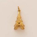 Goldener Eiffelturm-Anhänger aus 18K vergoldetem Edelstahl mit graviertem PARIS-Schriftzug - Eiffel Tower Pendant Only (Without Chain)