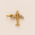 18K vergoldeter Edelstahl-Flugzeuganhänger mit glitzerndem Strassstein-Anhänger - Gold Plane Pendant Only (Without Chain)