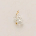 Three-layer clear glass pendant with 18k gold plating and irregular water drop shape - Stacked White Stone Pendant