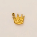 Vue détaillée du pendentif couronne en finition or antique avec boucle de DIY - Pendentif Couronne
