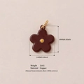 Brauner Blumen-Anhänger aus Emaille mit Kupferkern für die Schmuckherstellung - Anhänger Ohne Kette - Große Rote Blume