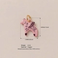 Pink pony shaped copper pendant with purple dots and golden ring for jewelry making - Pendant Only (Without Chain) - Pink Horse