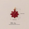 Achteckiger Sonnenanhänger mit rotem Emaille-Gesicht, Kupfermaterial, 14 mm Größe - Anhänger Ohne Kette - Roter Gesichts Stern