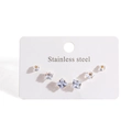Trois paires de boucles d'oreilles carrées en oxyde de zirconium et monture dorée - Or Zircone Carré