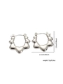 Dimensioni dettagliate degli orecchini a cerchio a cuore argento con finitura lucida - Cerchio con Cuori Collegati (BJGE0191) / Argento