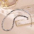 Twisted stainless steel snake chain necklace with lobster clasp and adjustable link - 2-Strand Braided Necklace / Silver
