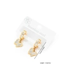 Detalle de los pendientes de mariposa en acero inoxidable dorado con cristales brillantes - Pendientes de Mariposa Pequeña con Pavé de Strass (0294)