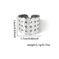 Detailed view of hollow star pattern titanium steel ring with 1.6cm height dimensions - Star Hollow (BJGR0341-#0342)