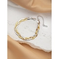 Three-tone braided snake chain bracelet in silver, gold, and rose gold finishes - Braided Bracelet / Three Colors