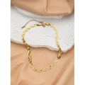 Elegant 18K gold-plated braided flat snake chain necklace with lobster clasp - Braided Necklace / Gold