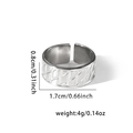 Detail view of woven pattern silver ring with size dimensions 0.8cm width and 1.7cm diameter - Grid Texture (BJGR0341-#0351)