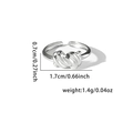 Detailed size specifications for woven silver ring showing height and width dimensions - Twist Design (BJGR0341-#0350)
