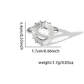 Detailed view of silver woven heart ring with size 1.4x1.7cm and weight 1.7g - Radiant Bead (BJGR0341-#0348)