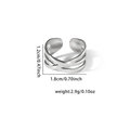 Detail view of woven heart steel ring showing dimensions 1.2cm height and 2.9g weight - 3-Layer Wave (BJGR0341-#0349)