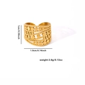 Verstellbarer goldener mehrlagiger breiter Ring mit Lochpunkten und Maßangaben - Punktierter Hohler Stil (#0101)