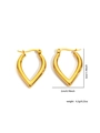 Detailed size specifications for gold V-shaped titanium steel earrings showing 3cm height - Minimalist Geometric V-Shaped Earrings (ZYRH00055J)