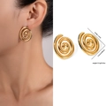 Boucles d'oreilles spirales dorées pour femmes en acier titane vintage durable - Style Spirale Concentrique