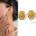 Boucles d'oreilles rectangulaires tressées en acier titane doré au fini poli - Style Tissé Lourd