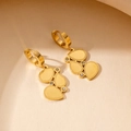 Elegant gold drop earrings with tiered water droplet design and crystal accents - Gold Waterdrop Style