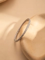 Detail showing diagonal textured engraving on a minimalist silver steel bracelet - Silver Diagonal Woven Style