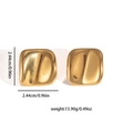 Boucles d'oreilles carrées en acier inoxydable doré 18 carats avec texture martelée - Style Ondulé Carré Arrondi (ZJGE1146)