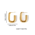 Boucles d'oreilles en U en acier doré 18k avec détails sur la taille et le poids - Style Rectangulaire Poli (ZJGE1149)