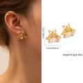 Boucles d'oreilles abeille en acier titane doré avec perles élégantes de style rétro - Style Abeille Perle Artificielle