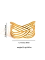 Detail view of gold geometric layered open cuff bracelet with dimensions and weight - Multilayer Hollow Geometric Beaded Style (BJGB0158)