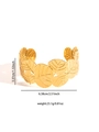 Detailed dimensions of gold leaf-shaped hammer finish cuff bangle in 18K gold plating - Hammered Leaf Style (BJGB0167)